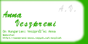 anna veszpremi business card